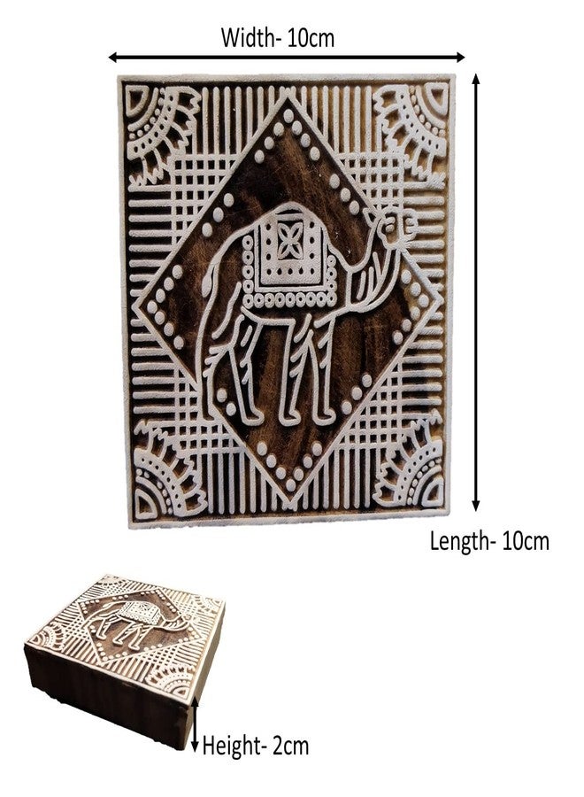 ecofynd Square Wood Block Stamps (Pack of 1), Wooden Blocks for Block Printing Stamp Set, Artistic Shapes Craft Kids Saree Border DIY Henna Fabric Textile Paper Clay Pottery Hand-Carved (BLOCK002) - Image 3